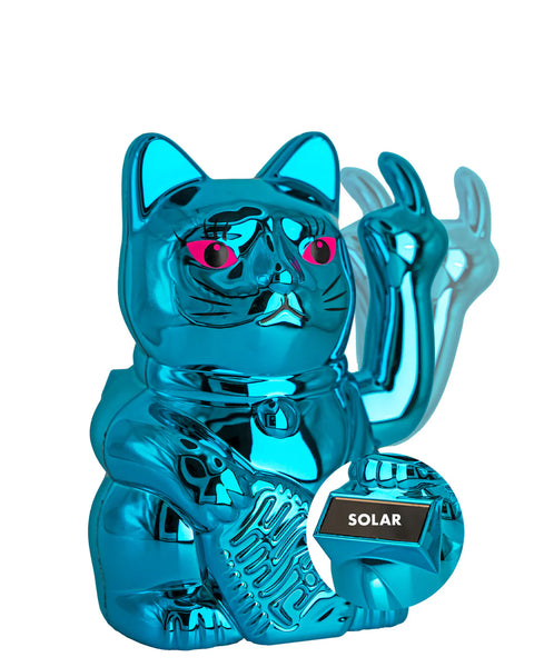 Angry Cat Shiny Blue Solar